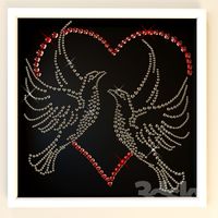 Painting rhinestones "Pigeons"