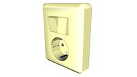 Insert outlet, two switches