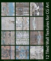 12 Tiled Wall Textures for CG Art
