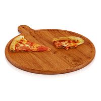Pizza slices on wooden board