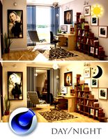Cinema4D Vray Interior Setup, Day + Night
