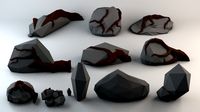 Low Poly Cursed Rocks Pack 1