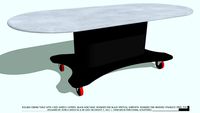 TABLE DINING ROLLING ROUNDED VERT SUPPORT & ST ST TOP BY JOHN A WEICK RA