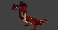 Low Poly 3-Headed Hydra