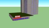 Plattenbau mit ReweMarkt