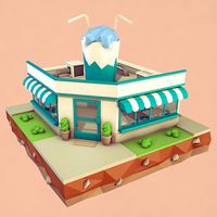 Low Poly Cocktail Cafe