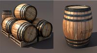 Wooden Barrel Low poly 3d Model