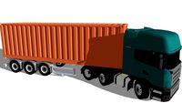 Scania truck with trailer and 30-foot container