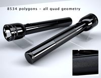 Realistic Flashlight Model, Texture, A&D Material