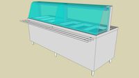 Curved Glass Buffet Table