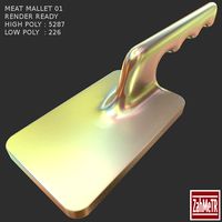 Meat Mallet 01 Low Poly / High Poly