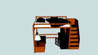Corner Loft Bed (With Stairway Storage and Futon)