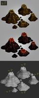 volcanoes low poly