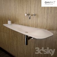 Omvivo Dune Solid White Basin with accessories