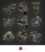 Low Poly RTS Human Building Set