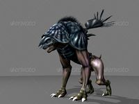 Animated Alien Quatruped Monster Lowpoly