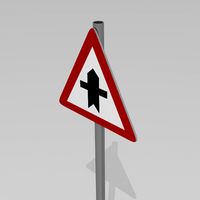 Junction with minor roads sign