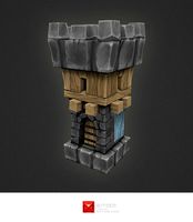 Low Poly RTS Human Guard Tower