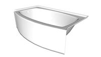 K-1118-LA Expanse(R) 60' x 30-36' curved alcove bath with integral flange and left-hand drain