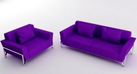 Vogue 3 PC Purple Microfiber Sofa Set