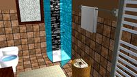 Progetto Bagno con lavandino istallato ad appoggio e doccia inventata