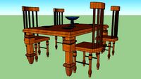 gedekte tafel en stoelen van dirk jan