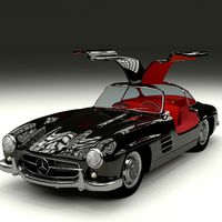 Rigged Mercedes 300SL Gullwing with Interior
