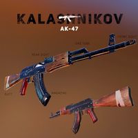 AK-47 Kalashnikov PBR Low-Poly Game Ready