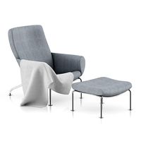 Grey Lounge Chair with Footrest