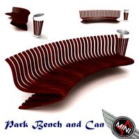 Park Bench and Can Model
