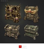 Low Poly Treasure Chest Set