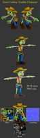 Toon Cowboy Zombie Character