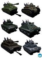Low Poly Tank Set