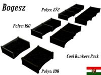 Textured Coal Bunkers Pack (Low Poly)