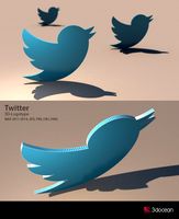 Twitter 3D Logotype