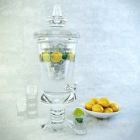 Set: Carafe with lemonade, glasses, plate with lemons