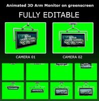 Animated 3D Arm Monitor on greenscreen