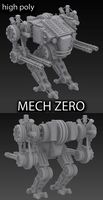 Unique mech robot . High poly