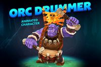 Orc drummer animated character