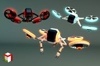 Low Poly Sci-Fi Drone 02