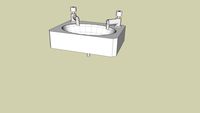 Small wash basin with taps