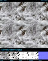 Foamy seawater with gaps