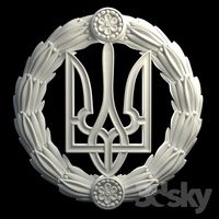 Coat of arms of Ukraine in a wreath