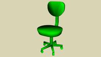 green swivel office chair on wheels