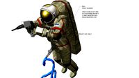 ESA - SPACE WORKER WITH ORLAN SPACE SUIT