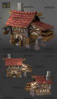 low poly wood house 2