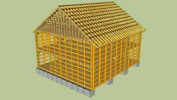 Two Storey Wooden Farme House