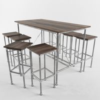 Table made of solid teak bar d-bothi Tavolo