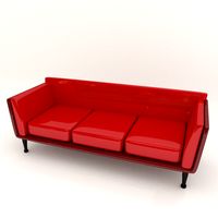 Red Leather Sofa