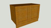WIDE FRAME OAK KITCHEN RANGE - DOUBLE CUPBOARD BASE UNIT